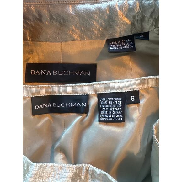 Dana Buchman 2 Piece Gold Textured Blazer & Matching Trousers Lined 6 VGC - Picture 8 of 9